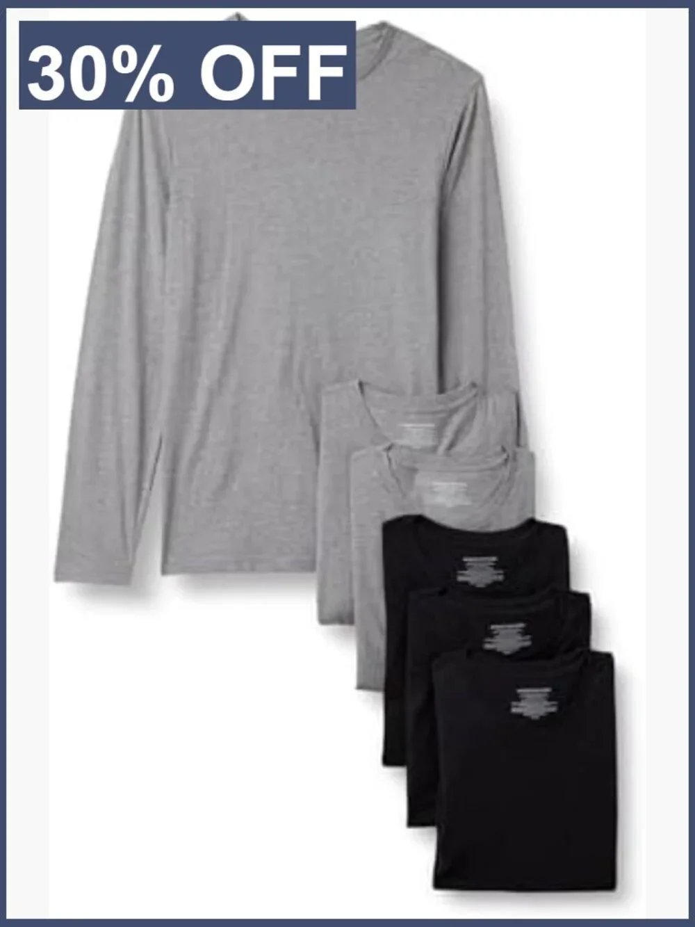 Men's Slim Fit Crewneck Undershirts Cotton Jersey 6 Pack